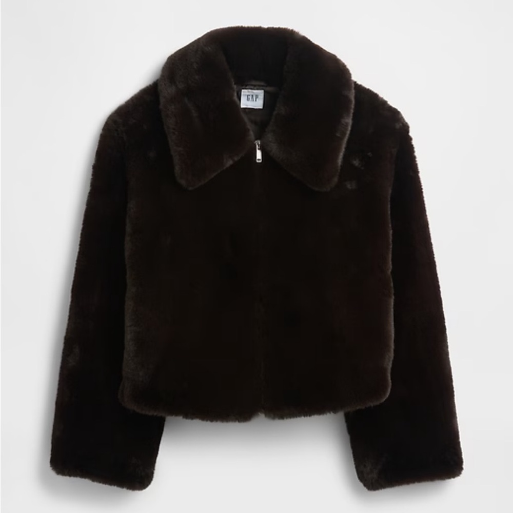 Gap Relaxed Brown Faux Fur Jacket